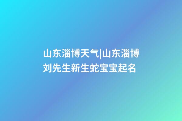 山东淄博天气|山东淄博刘先生新生蛇宝宝起名-第1张-公司起名-玄机派